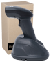 PROFESSIONAL CODE SCANNER WITH A DOCKING STATION HD8900. SIDE VIEW.